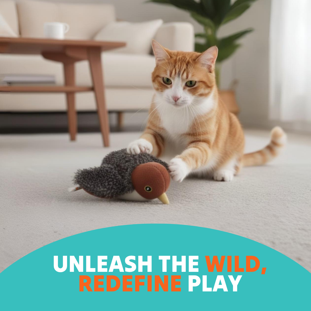Interactive Cat Flapping Bird Toy